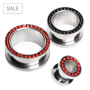 Product 316L Surgical Steel Flesh Tunnel Plug with PVD Plated Balls on Flare