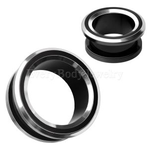 Product Black PVD / 316L Stainless Steel Two Tone Screw Tunnel Plug