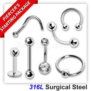 Product 270pc Piercer's Starter Jewelry Package - 316L Stainless Steel
