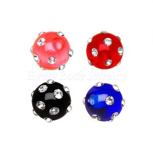 Product 10pcs UV Coated Acrylic Multi Gemmed Ball Package