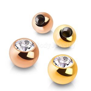 Product 10pcs Gold Plated Press Fit CZ Replacement Ball Package