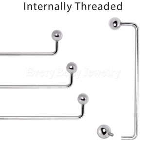 Product Internally Threaded 316L Surgical Steel 90 Degree Surface Barbell
