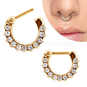 Product Gold Plated Gemmed Septum Clicker