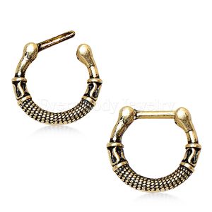 Product Greek Inspired Antique Gold Plated Septum Clicker