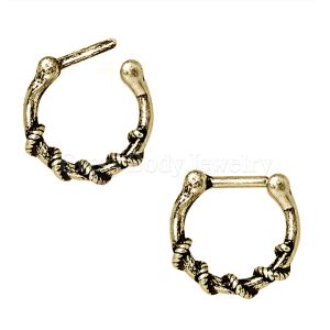 Product  Rope Wrapped Antique Gold Plated Septum Clicker