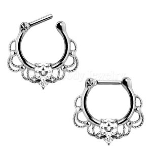 Product 316L Stainless Steel Made For Royalty Ornate Septum Clicker