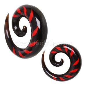 Product Buffalo Horn Spiral Taper with Red Stripes
