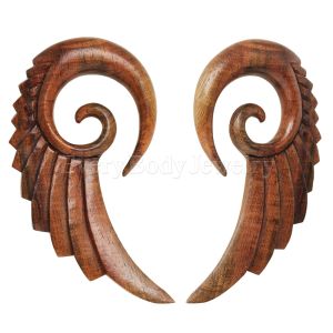 Product Pair of Organic Sono Wood Swan's Wing Spiral Taper