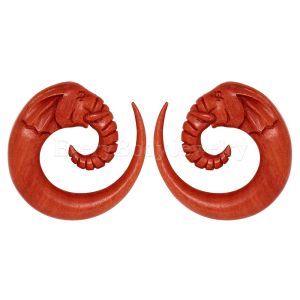 Product Pair of Organic Sawo Wood Elephant Head Spiral Taper 