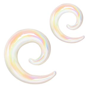 Product White Iridescent Glass Spiral Taper
