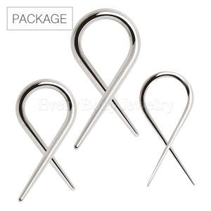 Product 30pc Package of 316L Surgical Steel Twisted Taper in Assorted Sizes