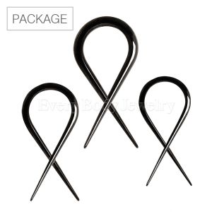 Product 30pc Package of Black PVD Plated Twisted Taper in Assorted Sizes