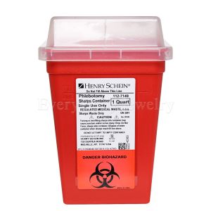 Product 1 Quart Sharps Container Biohazard Needle Disposal 