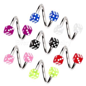 Product 316L Surgical Steel Twist with Acrylic Dice