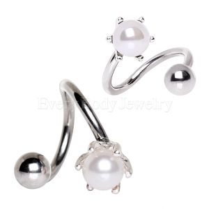 Product 316L Surgical Steel Pearl Twist Jewelry