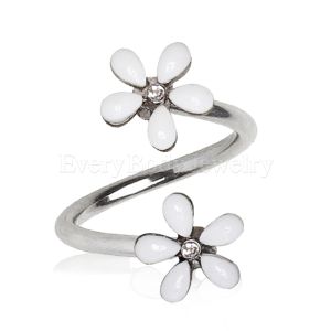 Product 316L Stainless Steel White Wild Flower Twist Jewelry
