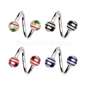Product 316L Surgical Steel Twist with Three Striped Balls