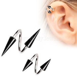Product 316L Surgical Steel Twist with Black PVD Plated Spikes