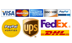  We support visa, MasterCard, American express, discover, PayPal and we are Paypal verified and we offer shipping by UPS, FedEx and DHL